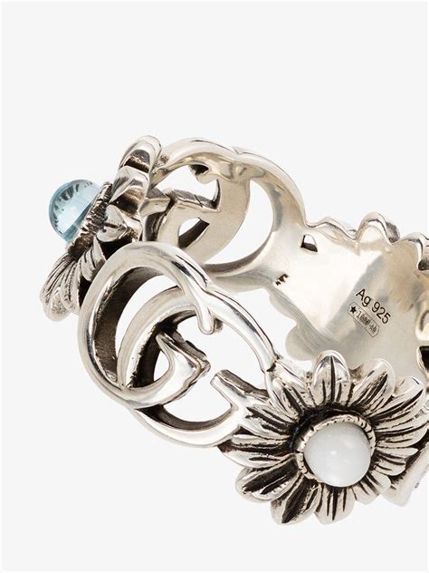 gucci double g flower ring|gucci pendant necklace silver.